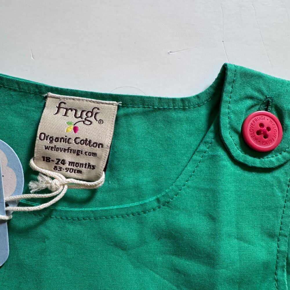 NWT Frugi organic green ladybug appliqué dress - Picture 3 of 5